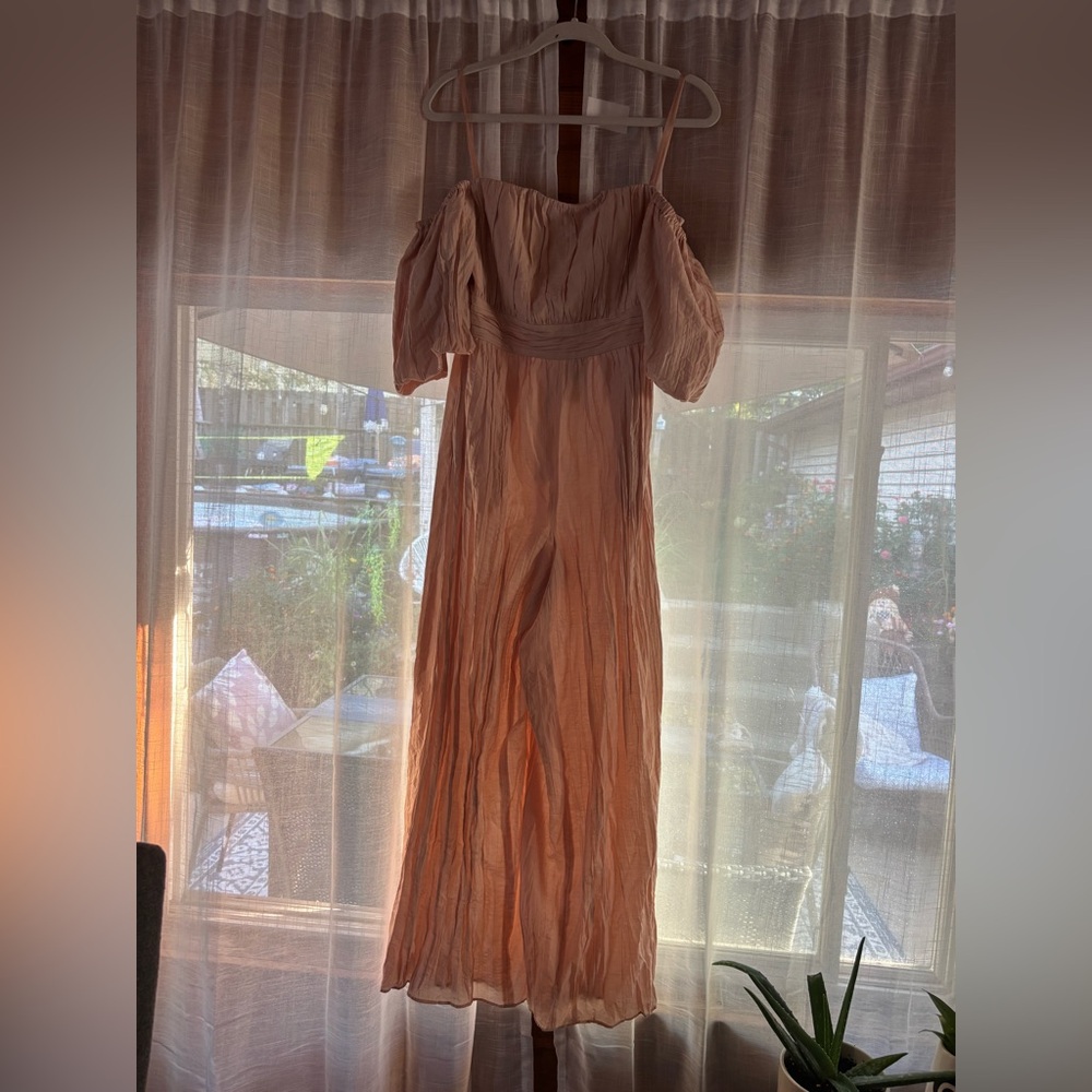 BCBGMaxAzria puff sleeve jumpsuit